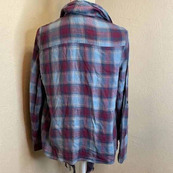 En Créme Plaid Flannel Fringe Cardigan - Picture 5 of 10